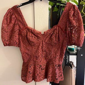 Haute Monde Mauve Lace Top (NWT, Medium)